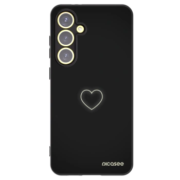 Picasee Μαύρη θήκη σιλικόνης για Samsung Galaxy S24 FE S721B - Heart