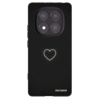 Picasee Μαύρη θήκη σιλικόνης για Xiaomi Redmi Note 14 Pro 5G - Heart