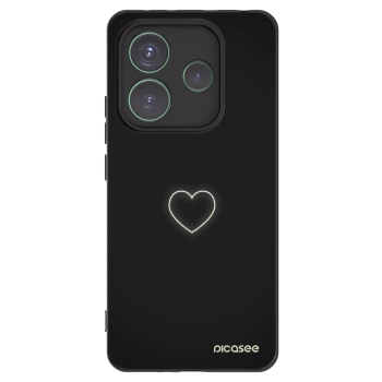 Picasee Μαύρη θήκη σιλικόνης για Xiaomi Redmi Note 14 5G - Heart