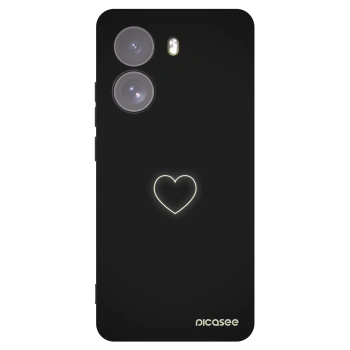 Picasee Μαύρη θήκη σιλικόνης για Xiaomi Poco X7 - Heart