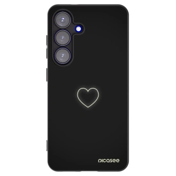 Picasee Μαύρη θήκη σιλικόνης για Samsung Galaxy S25 5G - Heart