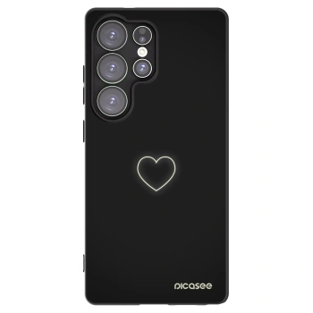 Picasee Μαύρη θήκη σιλικόνης για Samsung Galaxy S25 Ultra 5G - Heart