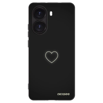 Picasee Μαύρη θήκη σιλικόνης για Xiaomi Poco X7 Pro 5G - Heart