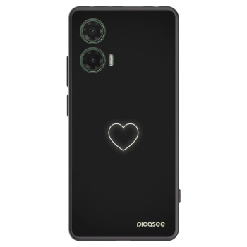 Picasee Μαύρη θήκη σιλικόνης για Motorola Moto G35 5G - Heart
