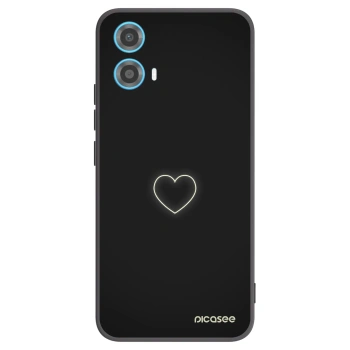 Picasee Μαύρη θήκη σιλικόνης για Motorola Moto G34 5G - Heart
