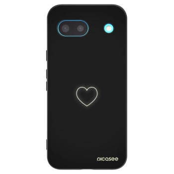 Picasee Μαύρη θήκη σιλικόνης για Google Pixel 8a - Heart
