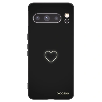 Picasee Μαύρη θήκη σιλικόνης για Google Pixel 8 Pro - Heart