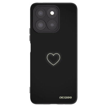 Picasee Μαύρη θήκη σιλικόνης για Honor X8c - Heart
