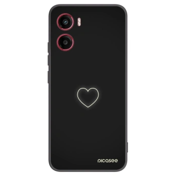 Picasee Μαύρη θήκη σιλικόνης για Motorola Moto G05 - Heart