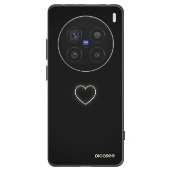 Picasee Μαύρη θήκη σιλικόνης για Vivo X200 Pro - Heart