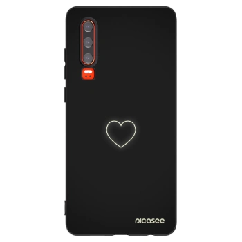 Picasee Μαύρη θήκη σιλικόνης για Huawei P30 - Heart