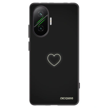Picasee Μαύρη θήκη σιλικόνης για Xiaomi Poco F7 Pro 5G - Heart
