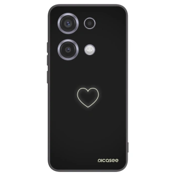 Picasee Μαύρη θήκη σιλικόνης για Xiaomi Redmi Note 14S - Heart