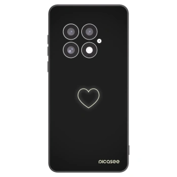 Picasee Μαύρη θήκη σιλικόνης για OnePlus 13 5G - Heart