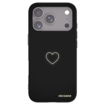Picasee Μαύρη θήκη σιλικόνης για Apple iPhone 17 Pro - Heart