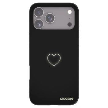 Picasee Μαύρη θήκη σιλικόνης για Apple iPhone 17 Pro Max - Heart
