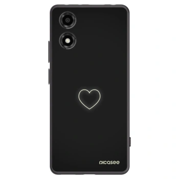 Picasee Μαύρη θήκη σιλικόνης για Motorola Moto E14 - Heart