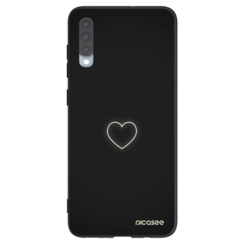 Picasee Μαύρη θήκη σιλικόνης για Samsung Galaxy A70 A705F - Heart