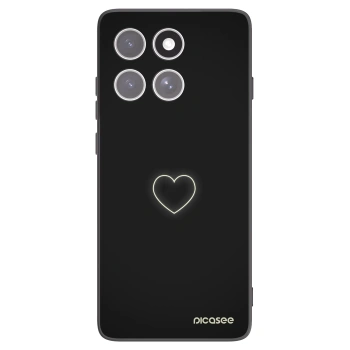 Picasee Μαύρη θήκη σιλικόνης για Motorola Edge 60 Pro - Heart