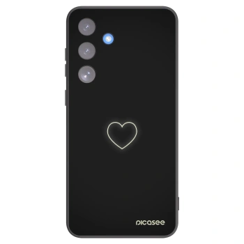Picasee Μαύρη θήκη σιλικόνης για Samsung Galaxy S25 FE 5G - Heart