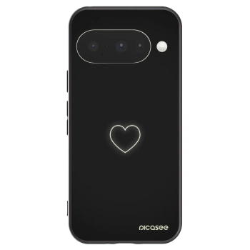 Picasee Μαύρη θήκη σιλικόνης για Google Pixel 10 - Heart