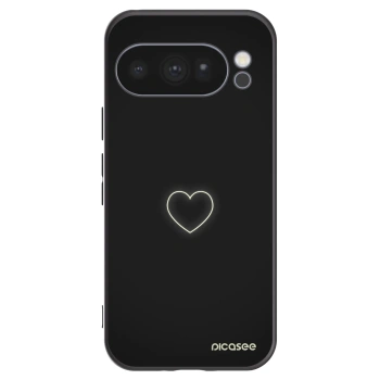Picasee Μαύρη θήκη σιλικόνης για Google Pixel 10 Pro - Heart