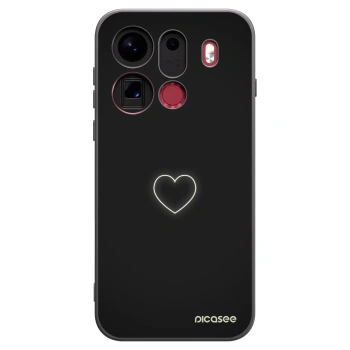 Picasee Μαύρη θήκη σιλικόνης για OPPO Find X9 Pro - Heart