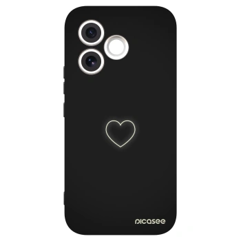 Picasee Μαύρη θήκη σιλικόνης για Honor 600 Lite - Heart