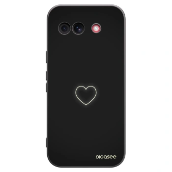 Picasee Μαύρη θήκη σιλικόνης για Google Pixel 10a - Heart