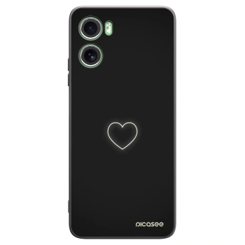 Picasee Μαύρη θήκη σιλικόνης για Motorola Moto G06 - Heart