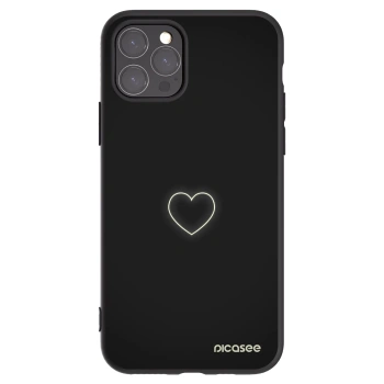 Picasee Μαύρη θήκη σιλικόνης για Apple iPhone 11 Pro - Heart