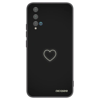 Picasee Μαύρη θήκη σιλικόνης για Huawei Nova 5T - Heart