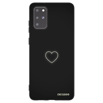 Picasee Μαύρη θήκη σιλικόνης για Samsung Galaxy S20+ G985F - Heart