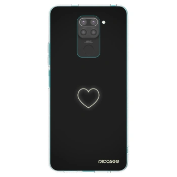 Picasee Μαύρη θήκη σιλικόνης για Xiaomi Redmi Note 9 - Heart