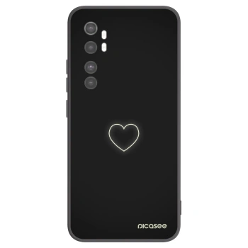 Picasee Μαύρη θήκη σιλικόνης για Xiaomi Mi Note 10 Lite - Heart