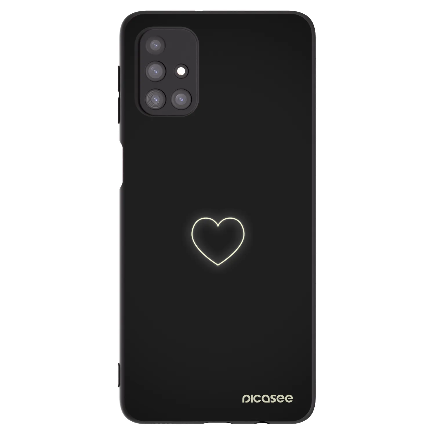 Picasee Μαύρη θήκη σιλικόνης για Samsung Galaxy M31s - Heart