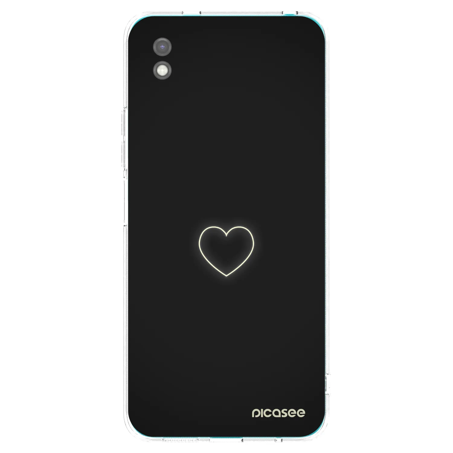 Picasee Μαύρη θήκη σιλικόνης για Xiaomi Redmi 9A - Heart