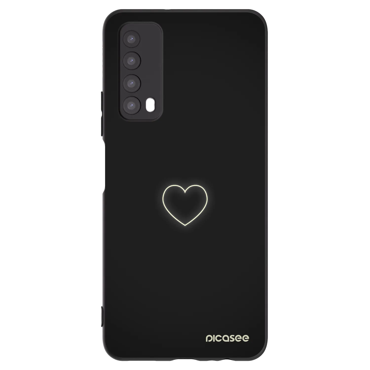 Picasee Μαύρη θήκη σιλικόνης για Huawei P Smart 2021 - Heart