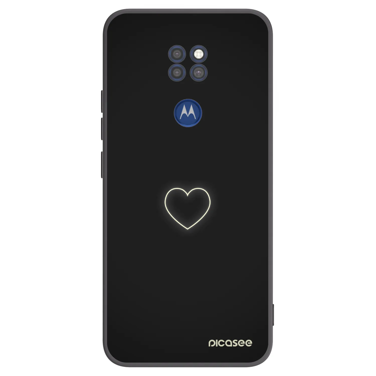 Picasee Μαύρη θήκη σιλικόνης για Motorola Moto G9 Play - Heart