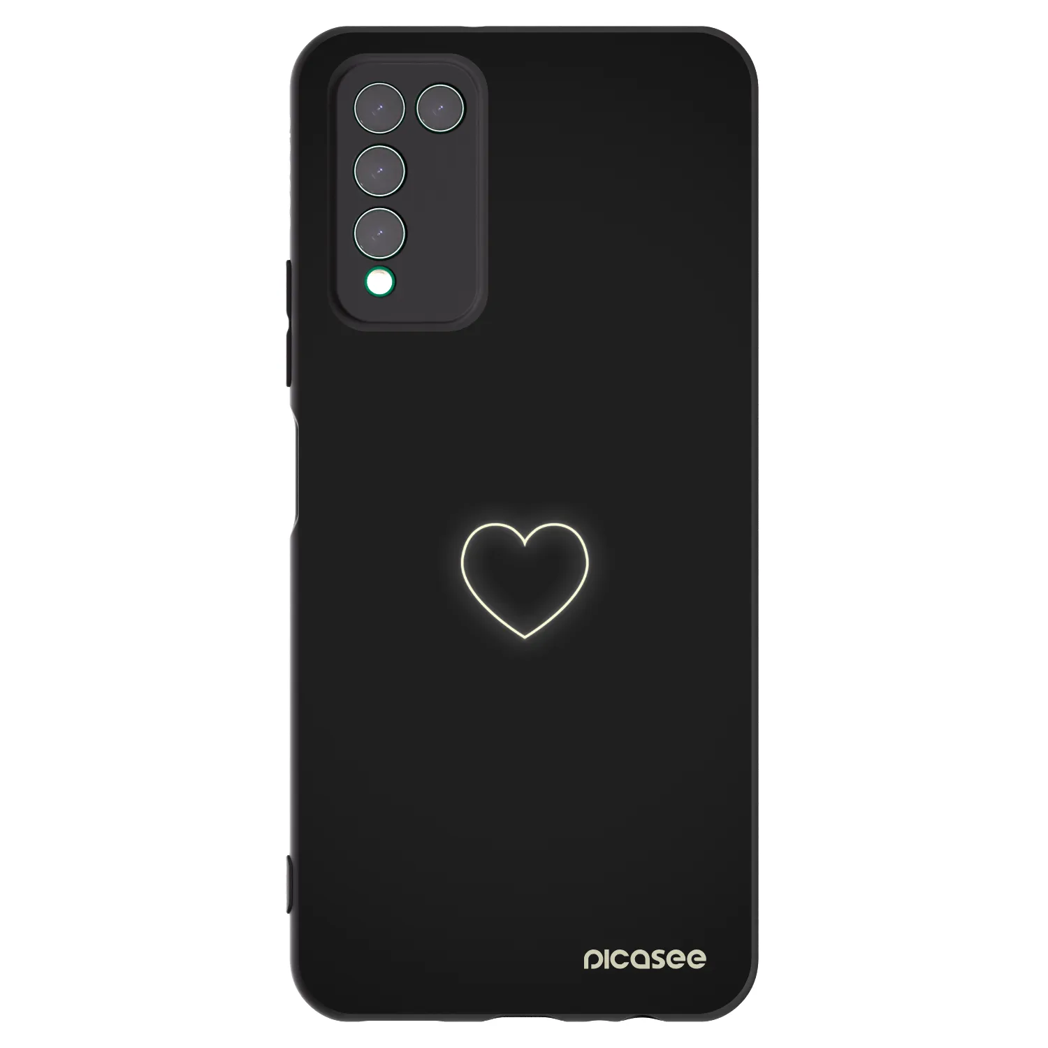 Picasee Μαύρη θήκη σιλικόνης για Honor 10X Lite - Heart