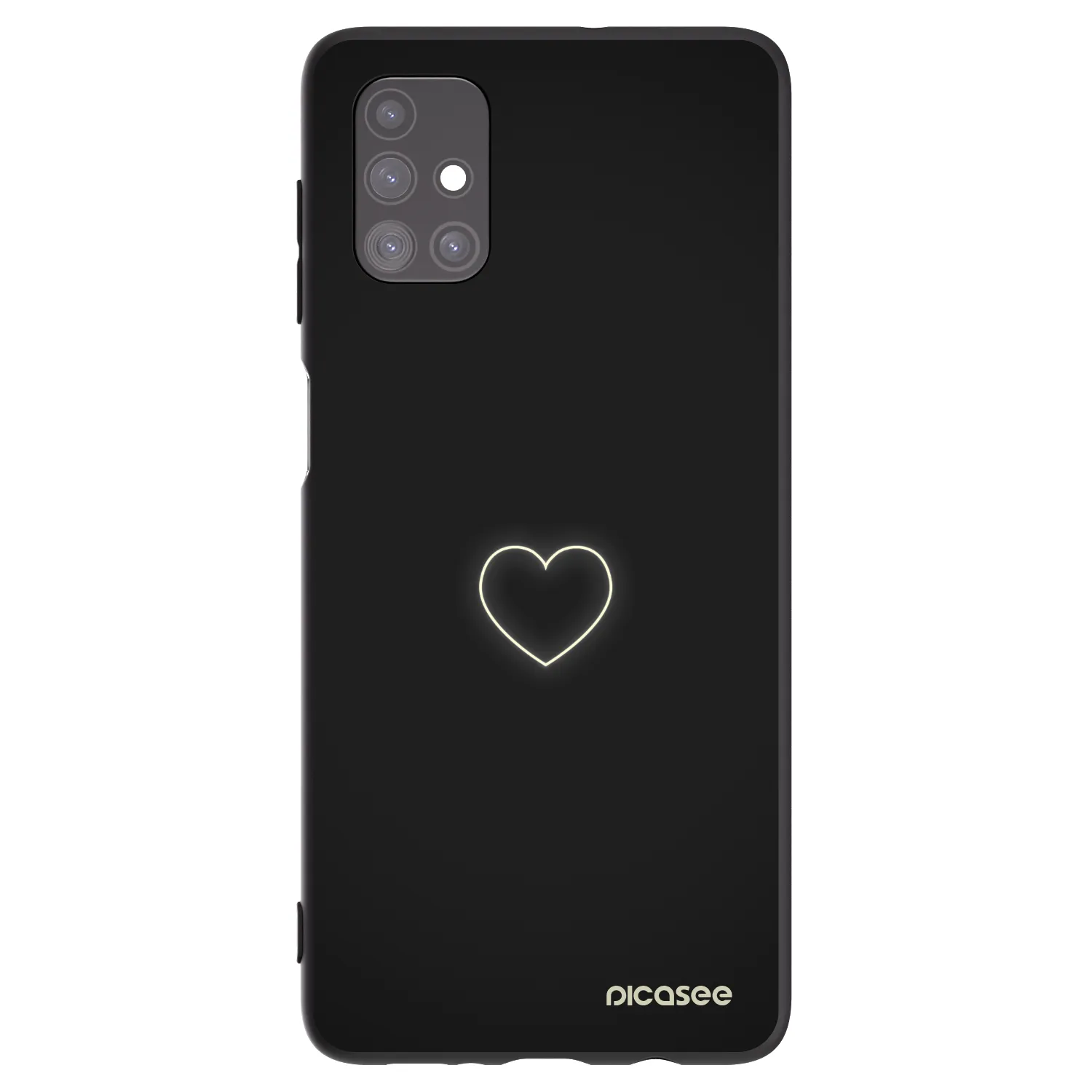 Picasee Μαύρη θήκη σιλικόνης για Samsung Galaxy M51 M515F - Heart
