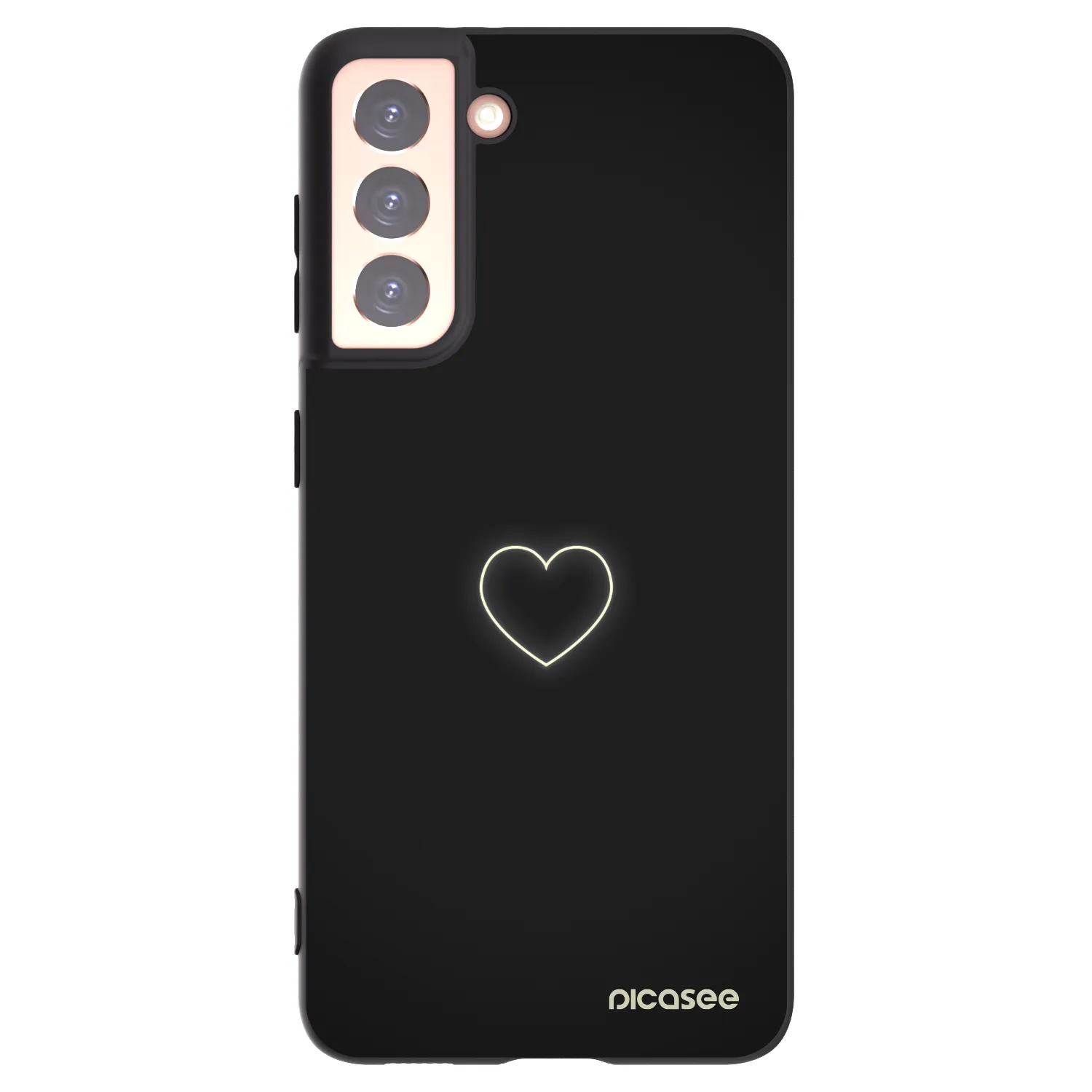 Picasee Μαύρη θήκη σιλικόνης για Samsung Galaxy S21 5G G991B - Heart