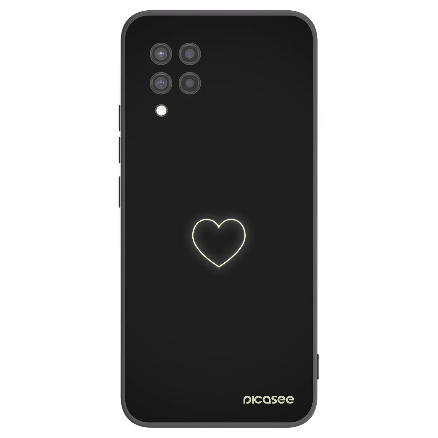 Picasee Μαύρη θήκη σιλικόνης για Samsung Galaxy A42 A426B - Heart
