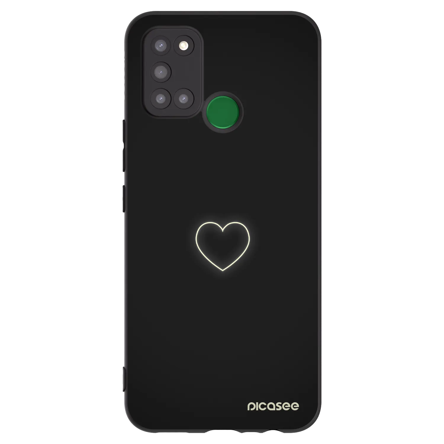 Picasee Μαύρη θήκη σιλικόνης για Realme 7i - Heart