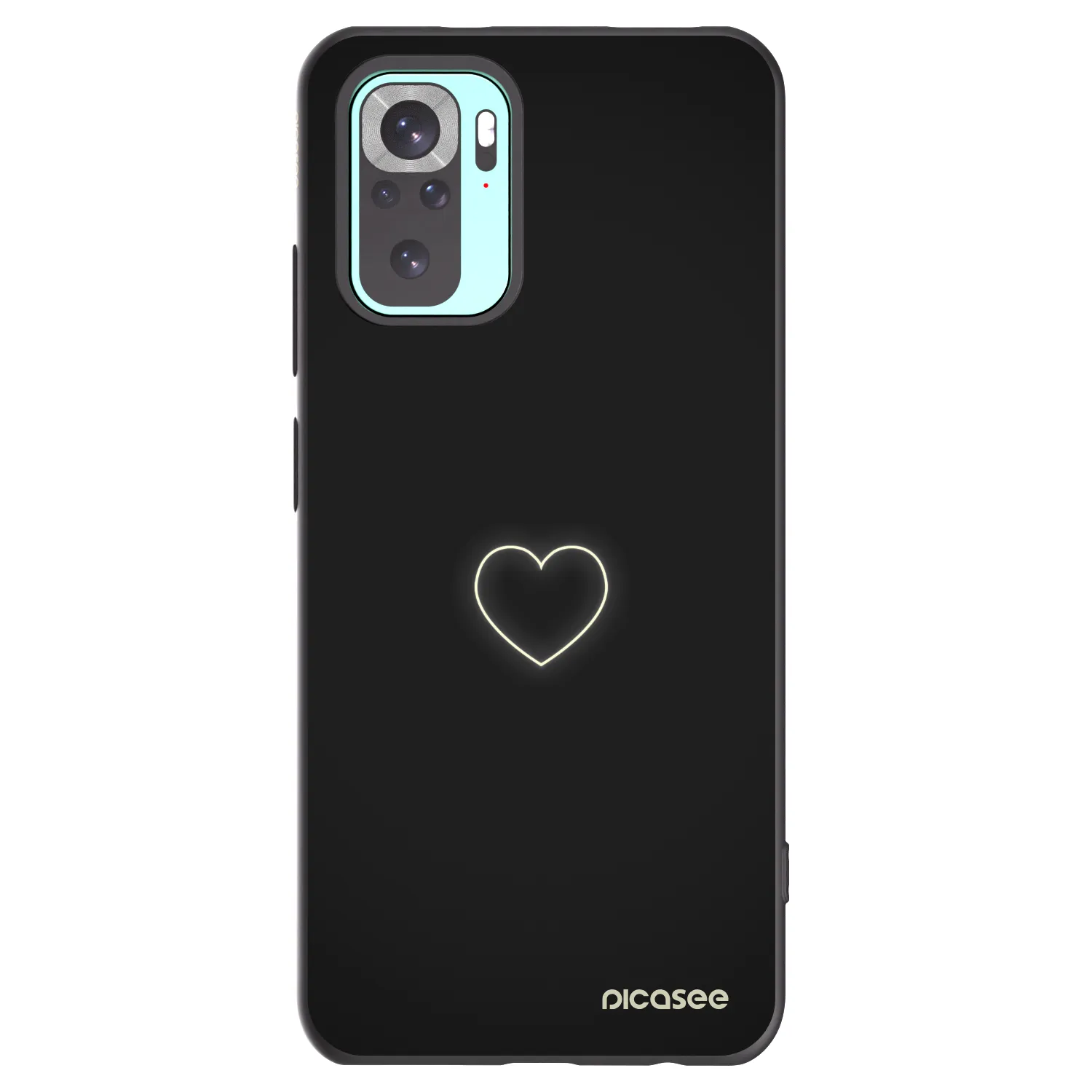 Picasee Μαύρη θήκη σιλικόνης για Xiaomi Redmi Note 10 Pro - Heart