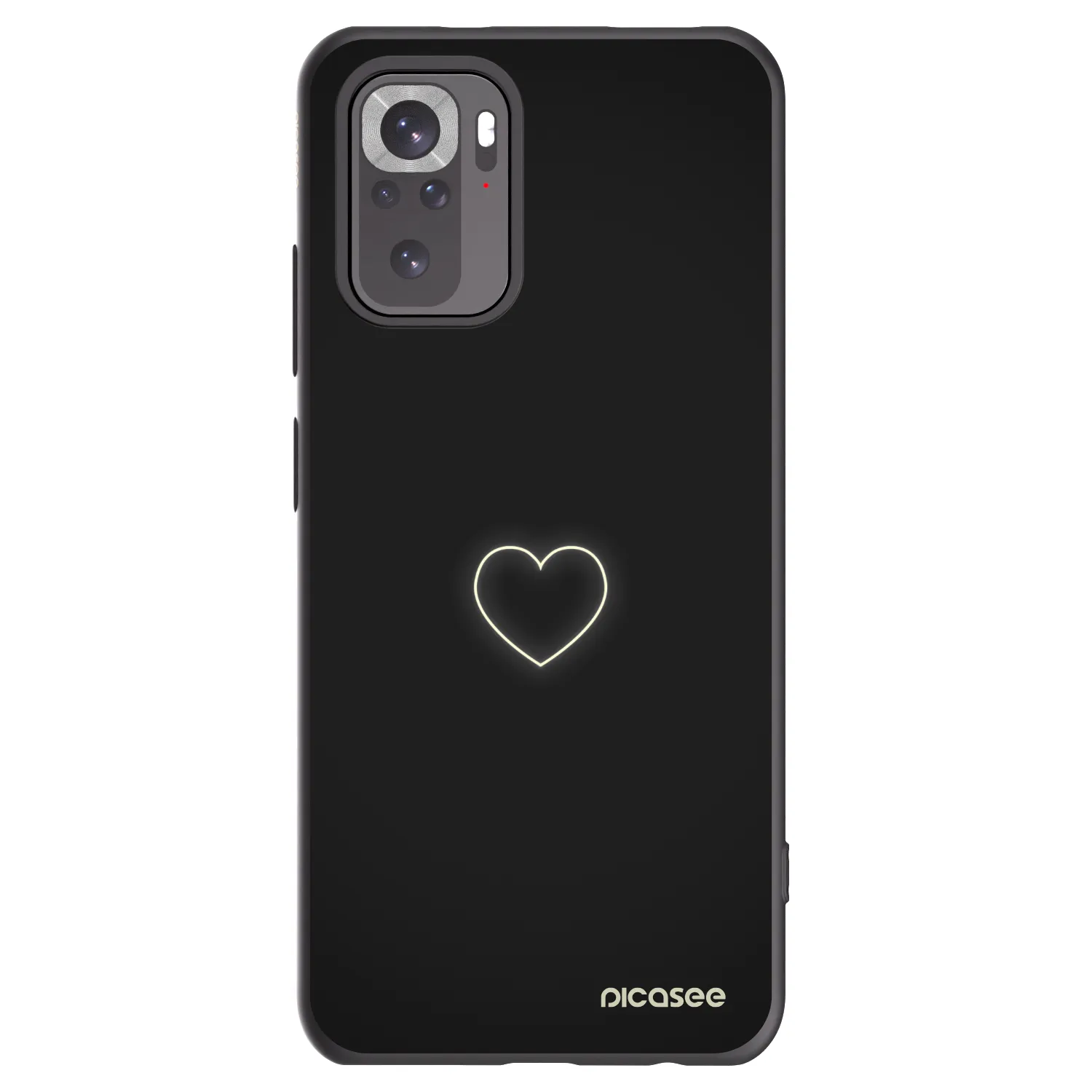 Picasee Μαύρη θήκη σιλικόνης για Xiaomi Redmi Note 10S - Heart