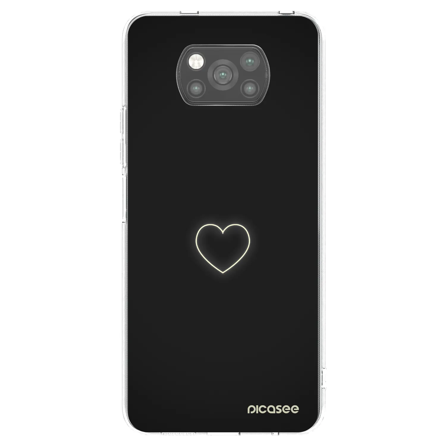Picasee Μαύρη θήκη σιλικόνης για Xiaomi Poco X3 Pro - Heart