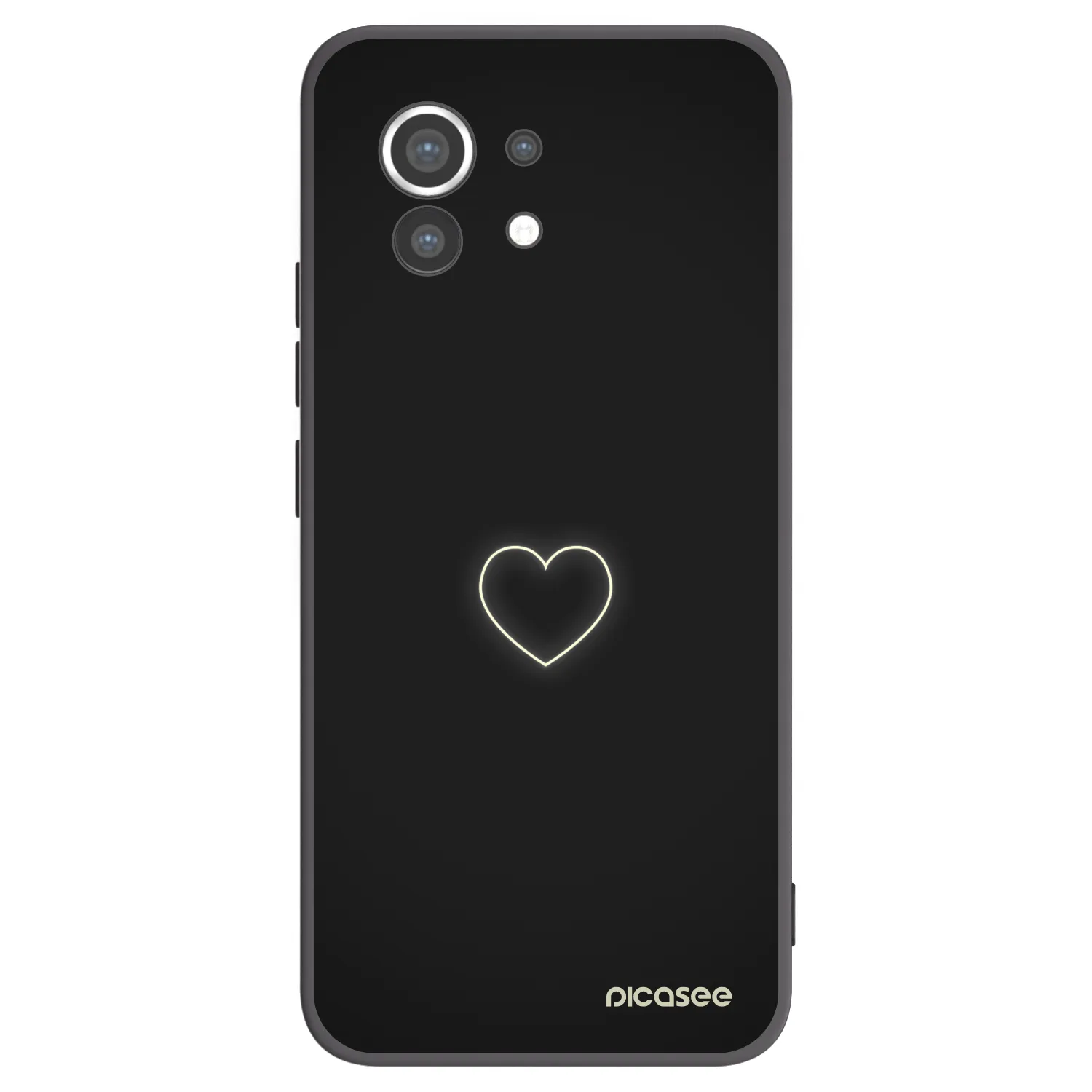 Picasee Μαύρη θήκη σιλικόνης για Xiaomi Mi 11 - Heart