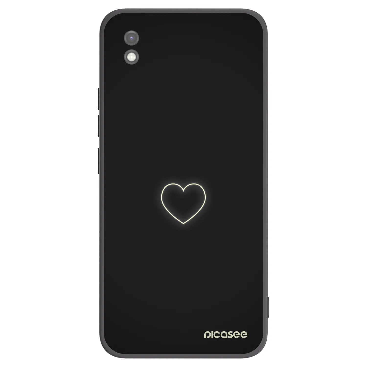 Picasee Μαύρη θήκη σιλικόνης για Xiaomi Redmi 9AT - Heart