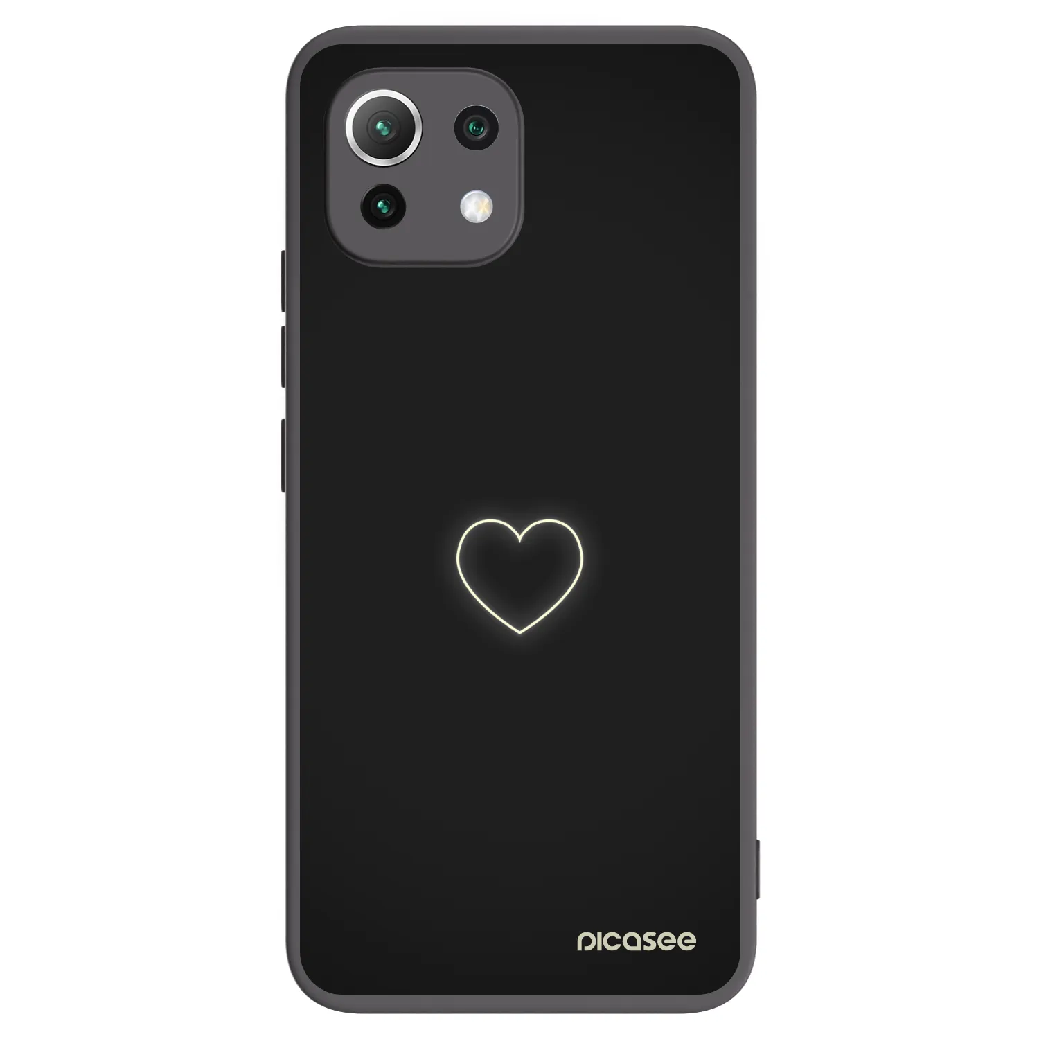 Picasee Μαύρη θήκη σιλικόνης για Xiaomi Mi 11 Lite - Heart